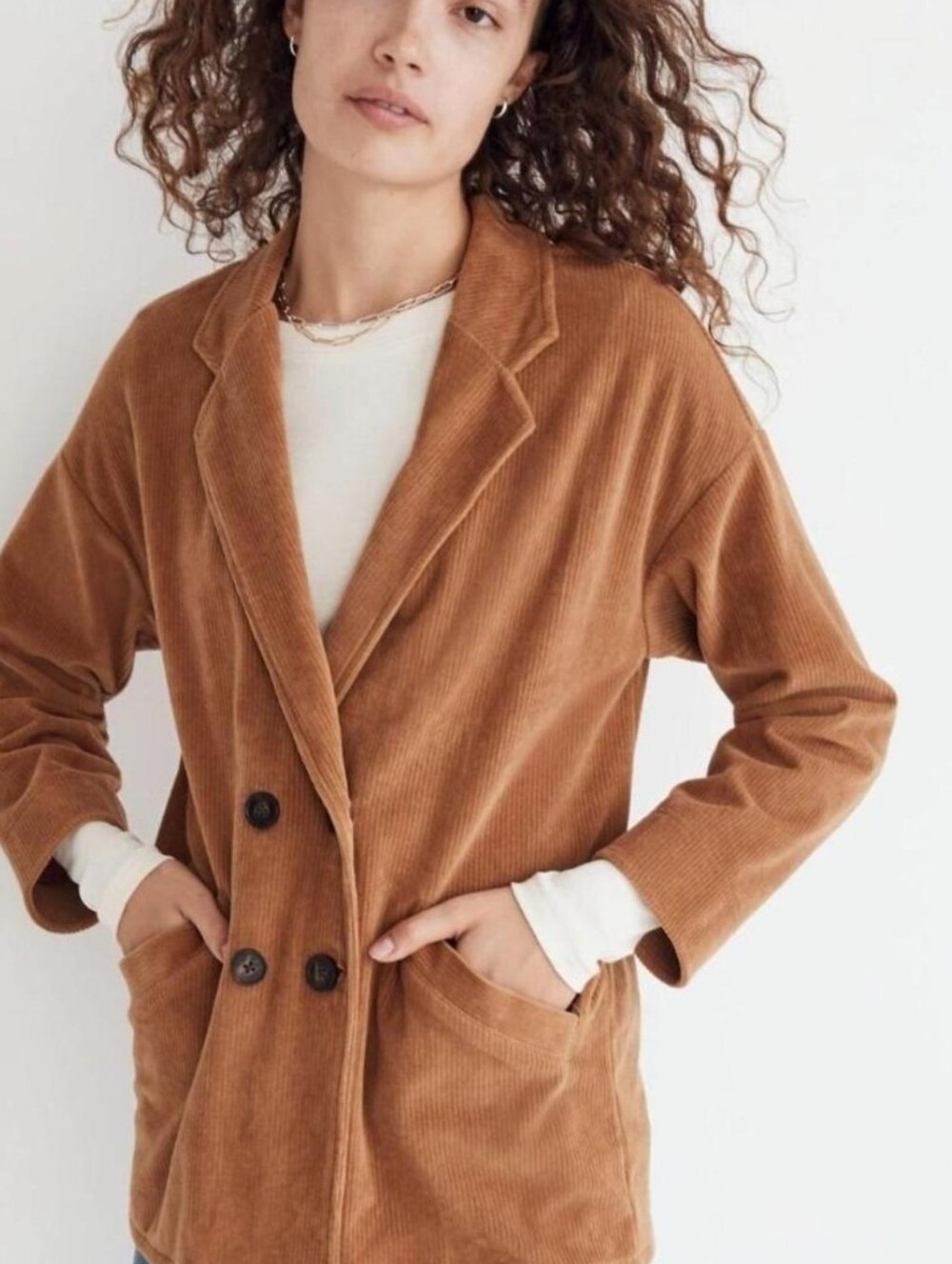 Madewell Knit Corduroy Redford Blazer S Hazelnut Brown